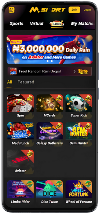 MSport Screenshot of Casino Game